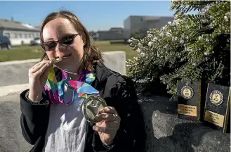  ?? PHOTO: JOSEPH JOHNSON/STUFF ?? Special Olympian Josie Noble is hoping to add more medals to her impressive collection next week in Wellington at the national Special Olympics.