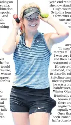  ??  ?? Sporting couple: Elina Svitolina with boyfriend Reece Topley, the Hampshire cricketer, and, below, during practice for the Australian Open