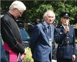  ?? Photo by Michelle Cooper Galvin ?? Supt Flor Murphy addressing the large attendence at the Memorial ceremony and minute’s silence for the late Det Garda Colm Horkan at Killarney Garda Station at midday on Sunday.