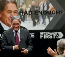  ?? SCOTT HAMMOND/STUFF ?? New Zealand First leader Winston Peters had the Marlboroug­h Convention Centre crowd in the palm of his hands.