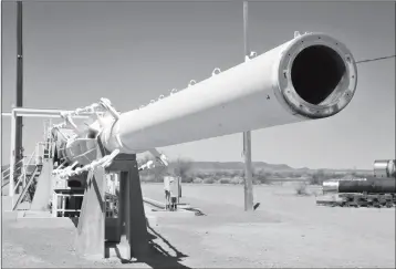  ?? PHOTO COURTESY OF YPG ?? LAUNCHED DURING THE EARLY 1960S, THE GOAL of the High Altitude Research Project was to develop cannons that could fire scientific payloads into space, such as satellites, with the purpose being to find a more cost-effective method than having to launch...