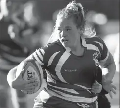  ?? University of Lethbridge photo ?? Pronghorns women's rugby player Karlee Durfey is paying it forward with crucial support for families affected by childhood cancer.