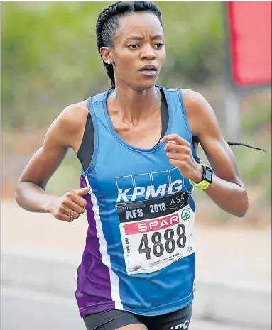  ?? Picture: REG CALDECOTT/GALLO IMAGES ?? CLASS OF HER OWN: Kesa Molotsane is looking to defend her 10km title in Port Elizabeth tomorrow