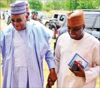  ?? ?? Vice President Kashim Shettima (left) and Mallam Isa Gusau