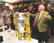  ??  ?? Dream come true Tony Rowe enjoys Exeter’s Premiershi­p victory