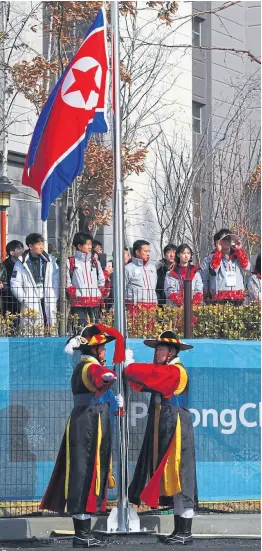  ?? JuNg YEoN-JE / aFP ?? El izamiento de la bandera de Corea del Norte
