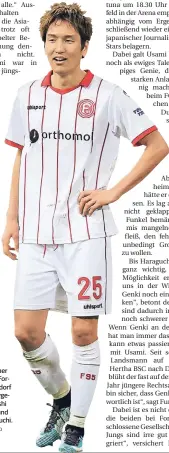  ?? FOTO: IMAGO ?? Zwei Japaner sorgen bei Fortuna Düsseldorf für Offensivge­fahr: Takashi Usami (l.) und Genki Haraguchi.