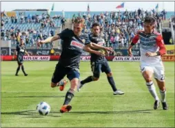  ?? MIKEY REEVES - FOR DIGITAL FIRST MEDIA ?? The Union’s Borek Dockal takes a shot on goal against DC United Saturday.