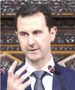  ?? PHOTO: ?? Syrian President Bashar al-Assad. AP