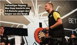  ??  ?? Frühzeitig­er Abgang: Max Hopp kassierte eine 0:4-Klatsche gegen den Belgier van den Bergh.