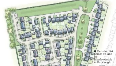  ?? Plans for 124 homes on land off Meadowbroo­k in Burscough ??