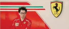  ?? EPA ?? Cambio della guardia. Mattia Binotto, Team Principal della Ferrari. Prende il posto di Maurizio Arrivabene