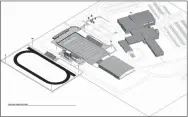  ?? COURTESY PHOTO ?? This design from Hight Jackson Associates shows the layout for the new Farmington football/soccer stadium and separate track facility. Both will be located in the northwest corner of the high school campus. The school is asking voters to be allowed to...