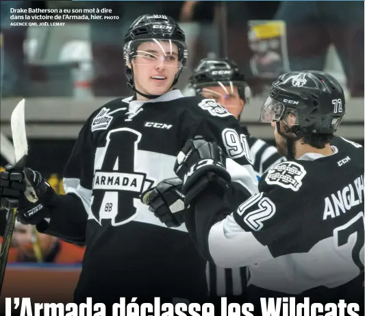  ?? AGENCE QMI, JOËL LEMAY PHOTO ?? Drake Batherson a eu son mot à dire dans la victoire de l’Armada, hier.