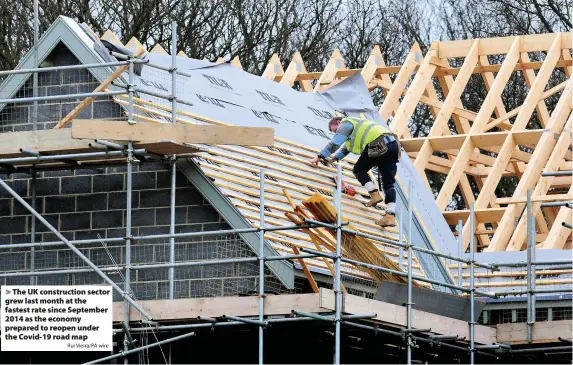  ?? Rui Vieira/PA wire ?? The UK constructi­on sector grew last month at the fastest rate since September 2014 as the economy prepared to reopen under the Covid-19 road map