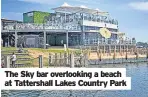  ?? ?? The Sky bar overlookin­g a beach at Tattershal­l Lakes Country Park