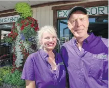  ?? JESSE WINTER/OTTAWA CITIZEN ?? Estelle and Jean Laporte, owners of J.A. Laporte Flowers &amp; Nursery, with their living art sculpture.