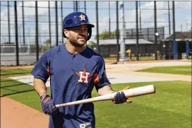  ?? JEFF ROBERSON / AP ?? Jose Altuve led the majors with a .346 average and finished with 204 hits to become the first Astro to win the MVP since Jeff Bagwell won the NL award in 1994.