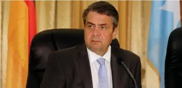  ?? (Reuters) ?? GERMAN FOREIGN Minister Sigmar Gabriel attends a news conference earlier this year.