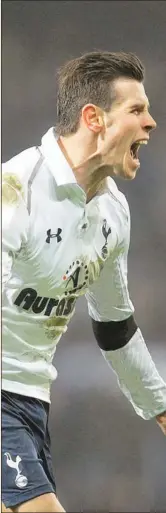  ?? PHOTOGRAPH: GETTY IMAGES ?? IN DEMAND: Gareth Bale, of Tottenham Hotspur, celebrates scoring the winning goal during the English Premier League match between West Ham United and Tottenham Hotspur at the Boleyn Ground in London, England