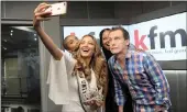  ??  ?? Demi-Leigh takes a selfie with Sherlin Barends, Sibongile Mafu and Darren Simpson of the KFM breakfast show.