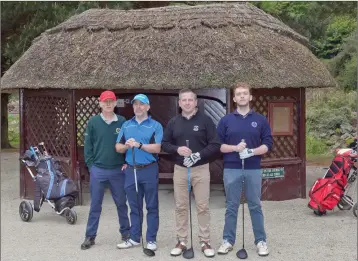  ??  ?? Declan Lynch, Brian Hendley, James Doyle and Cathal Hendley at the Wicklow Hospice Golf Classic at Woodenbrid­ge.