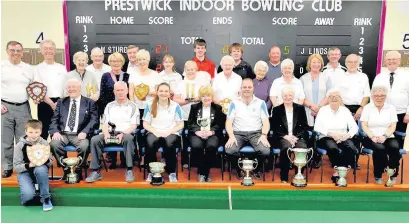  ??  ?? Prize guys All the winners at Ambassador Prestwick Indoor for 2017