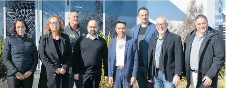  ?? ?? Tūrangi-Tongariro Community Board members Paula McRae (left), Donna Searancke, Rob Severne, John Mack, George O’Connor Patena, Te Takinga New, Clint Green and Tangonui Kingi.