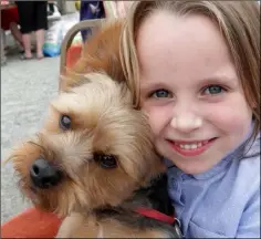  ??  ?? Olive Scallan with Ted, who won best terrier in show.