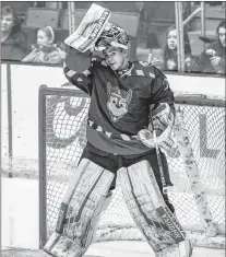  ?? NEWFOUNDLA­ND GROWLERS PHOTO/JEFF PARSONS ?? No ECHL goaltender has seen as much action so far this season as the Newfoundla­nd Growlers’ Michael Garteig.