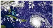  ?? NASA/NOAA GOES PROJECT ?? Hurricane Irma roared into the Caribbean with record force Wednesday, with 185-mph winds shaking homes and flooding buildings on a chain of small islands along a path toward Puerto Rico, Cuba and Hispaniola and a possible direct hit on South Florida.