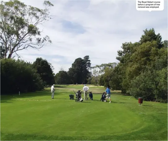  ??  ?? The Royal Hobart course before a program of tree removal was employed.