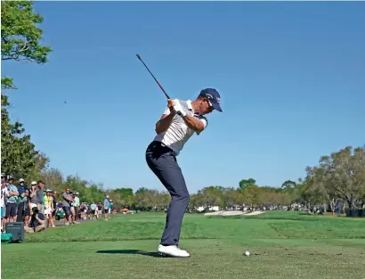  ?? AFP ?? Henrik Stenson of Sweden plays a shot from the 11th tee during the third round at the Arnold Palmer Invitation­al. —