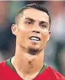  ??  ?? Cristiano Ronaldo: missed the chance to put Portugal 2-0 up from the penalty spot.