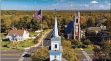  ??  ?? An aerial view of the fall foliage in Newtown on Oct. 15, 2020.