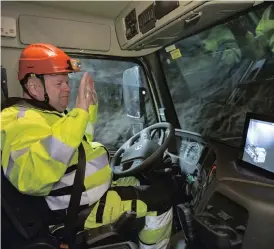  ?? PHOTO: BLOOMBERG ?? A driver lifts his hands off the steering wheel of a Volvo Autonomous FMX self-driving truck in Sweden. Only 39 percent of South Africans are interested in fully self-driving vehicles.