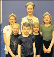  ??  ?? Pictured, back L-R: princess Bailey Payne, queen Chloe Halfacree, and princess Lucy Chapman; front L-R: attendants and pageboy Lottie Walker, Harry Weedon and Chloe Witty.