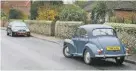  ??  ?? Practising some social distancing with a Morris Minor in a quiet Norfolk village.