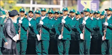  ?? REUTERS/FILE ?? Iran's Supreme Leader Ayatollah Ali Khamenei (lefts) attends a graduation ceremony for officers and trainees in Tehran.