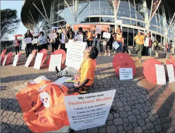  ?? PICTURE: INTERNATIO­NAL AIDS SOCIETY/ABHI INDRARAJAN ?? Activists supporting the decriminal­isation of sex work at the 21st Internatio­nal Aids Conference in Durban this week.