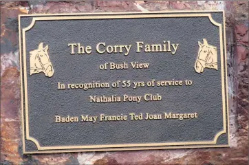  ??  ?? Family acknowledg­ed . . . The plaque unveiled at Barmah recently.