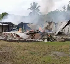  ?? ?? The home that was destroyed in a fire at Tova Settlement in Nakorotubu in Ra on January 5, 2023.