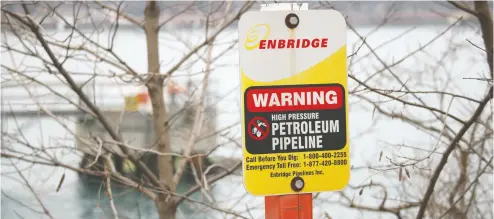  ?? PAUL MORDEN / POSTMEDIA NEWS ?? Michigan’s environmen­t department has approved some Line 5 permits, but other regulators must still weigh in.