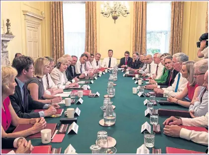  ??  ?? ON THEIR METTLE: Prime Minister Theresa May chairing a Cabinet meeting in Downing Street