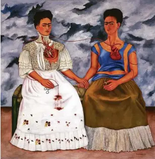  ?? Banco de México Diego Rivera Frida Kahlo Museums Trust, Mexico, D.F. | Artists Rights Society (ARS), New York ?? Frida Kahlo’s 1939 “The Two Fridas,” in Dallas