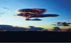  ?? PHOTO: TREVOR DOUGLAS ?? Another nor’west sky but not quite as chaotic. This was taken from Mt Cargill in April 2016.