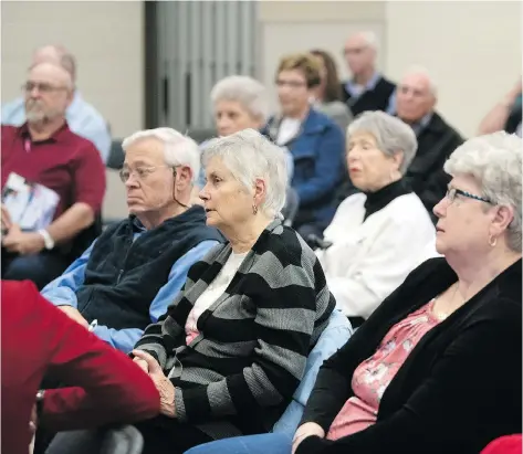  ?? TROY FLEECE ?? The Regina chapter of the Canadian Associatio­n of Retired Persons (CARP) gathered to discuss flu and adult vaccinatio­ns at the Cathedral Neighbourh­ood Centre on Wednesday. Flu shots were among the topics covered, along with government funding for immunizati­ons.