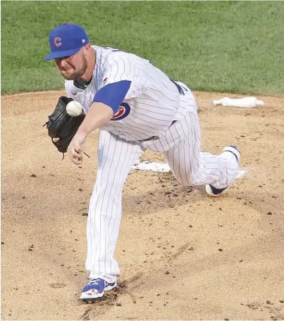  ?? JONATHAN DANIEL/GETTY IMAGES ?? Cubs starter Jon Lester pitches Friday against the Sox, who torched him for eight runs in less than four innings.