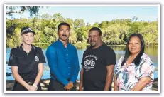  ?? ?? Mr Ware (third from right) with Acting Sergeant Emily Lyons, TFVSS manager, Anil Mathew Kaithakula­th, and YML Women’s Shelters and Townsville Family Violence support services manager, Brenda Lucas.