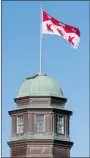  ?? ALLEN MCINNIS/ THE GAZETTE ?? “Every once in a while, it’s at half-mast, which means somebody important to McGill has died,” former chancellor Richard Pound says of the university’s flag atop the Arts Building.